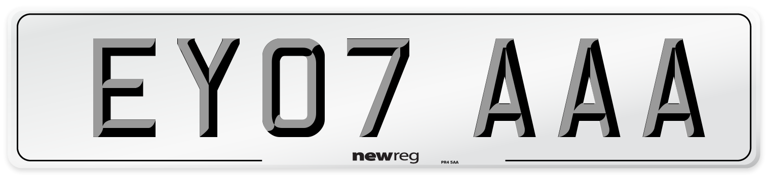 EY07 AAA Number Plate from New Reg